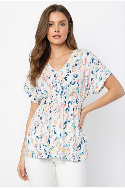 PT11533 WRINKLE FREE PRINT TOP